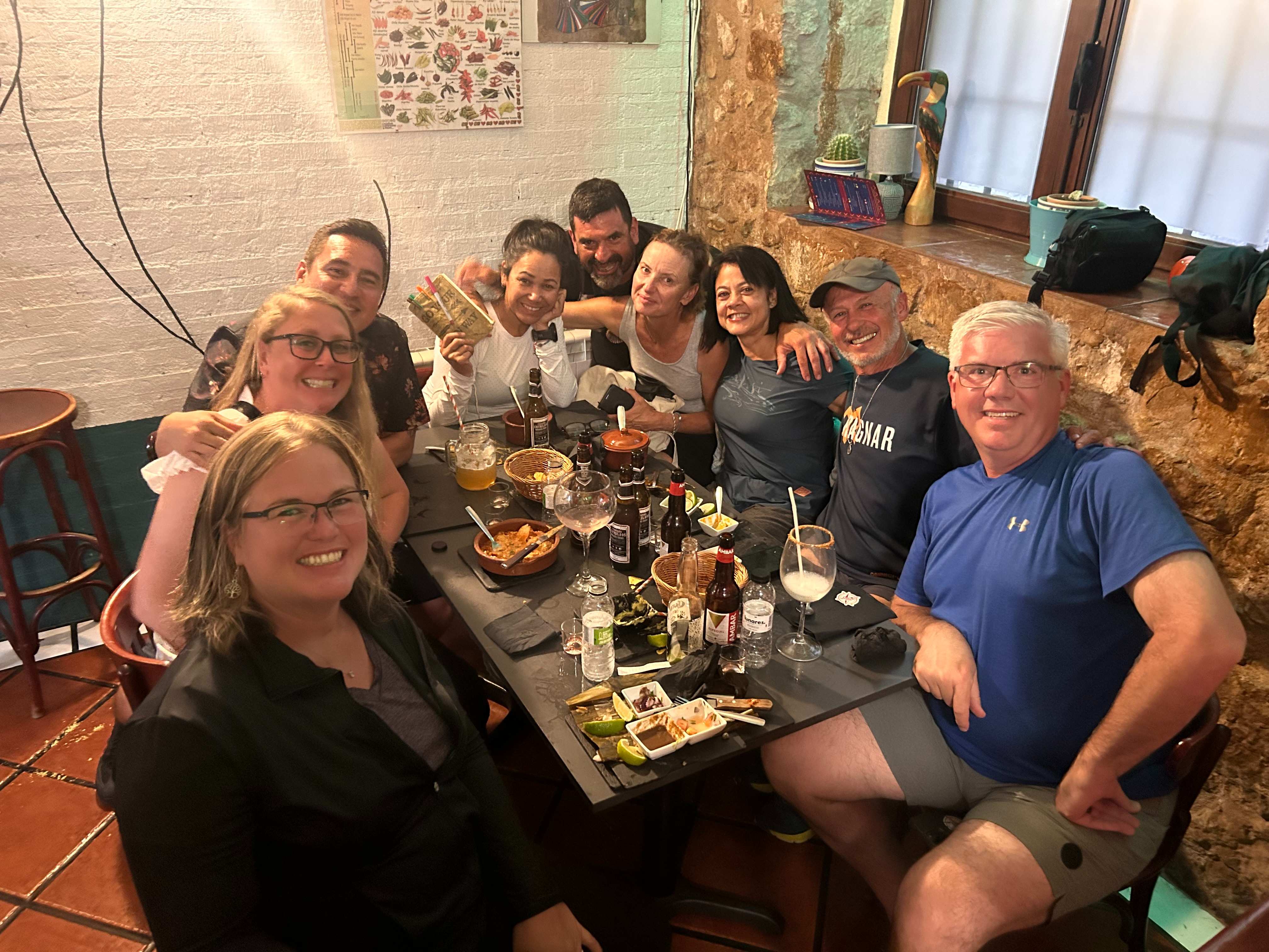 Group dinner in Spain
