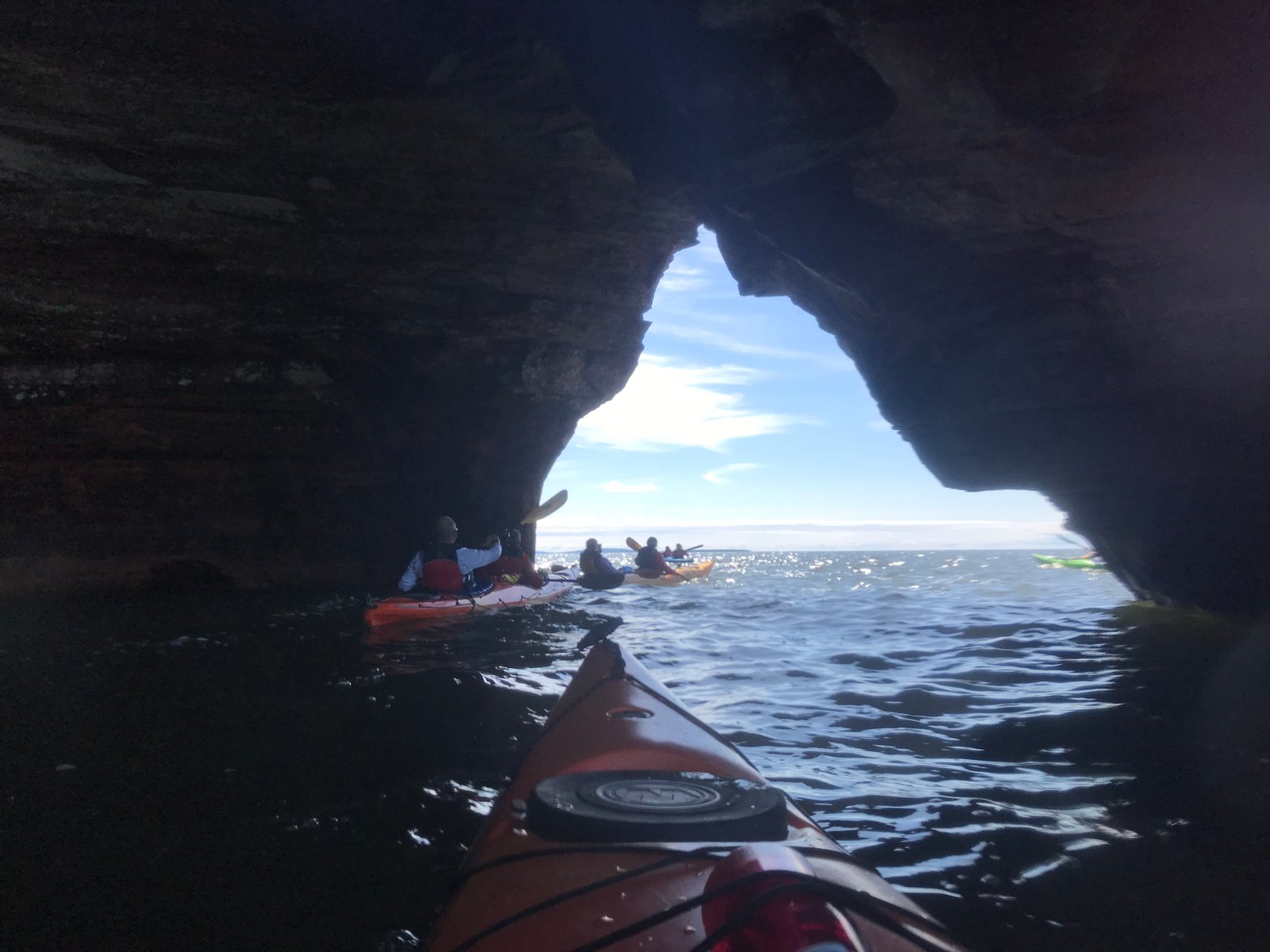 Kayaking the Sea Caves of Lake Superior at Apostle Islands National Lakeshore, Bayfield, Wisconsin